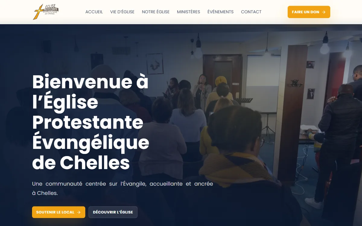Page d’accueil du site de l’Église Protestante Évangélique de Chelles